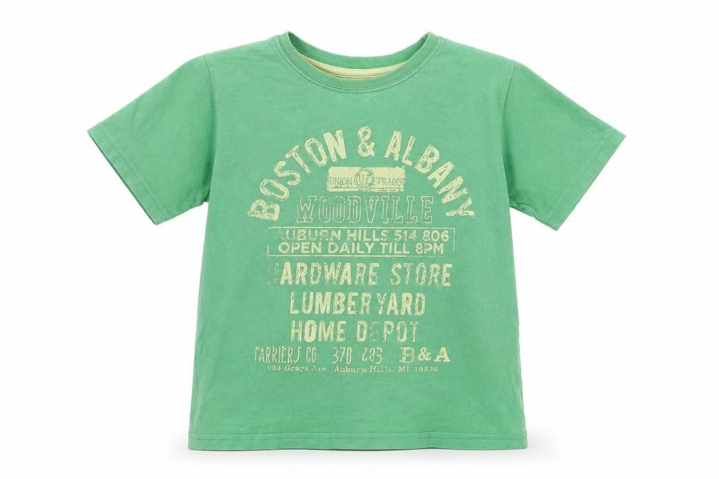 Rebel Boys Green   Basic T-Shirt Size 4-5 Years