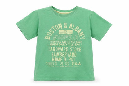 Front view of Rebel boys’ green basic t-shirt, size 4-5, years