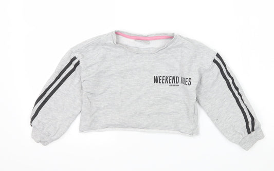 Matalan Girls Grey  Jersey Pullover Sweatshirt Size 5 Years