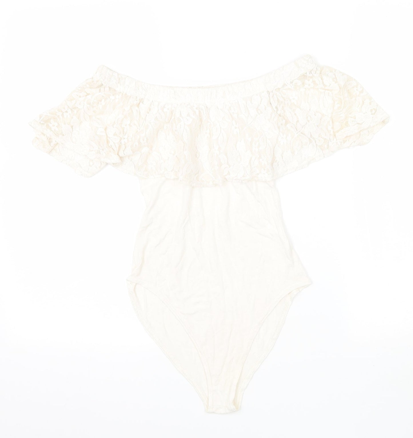 Preworn Womens Ivory  Jersey Bodysuit One-Piece Size 6