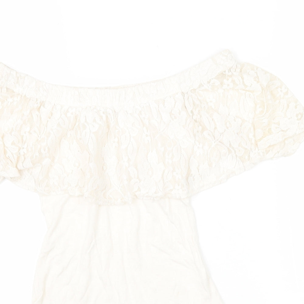 Preworn Womens Ivory  Jersey Bodysuit One-Piece Size 6