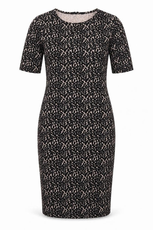 Dorothy Perkins Womens Black Animal Print Jacquard Pencil Dress  Size 6