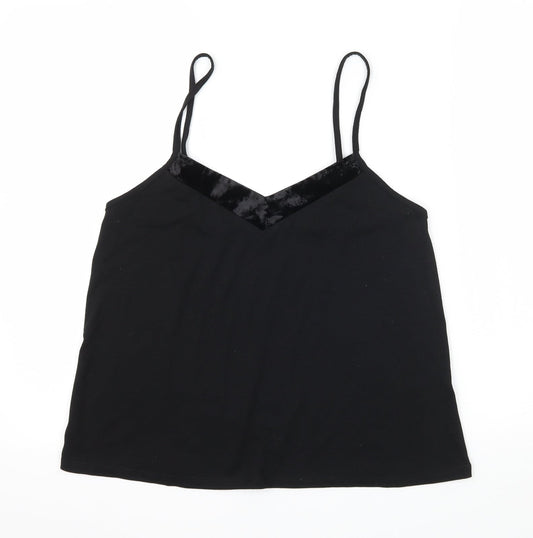 Love to Lounge Womens Black Solid Jersey Top Pyjama Top Size M