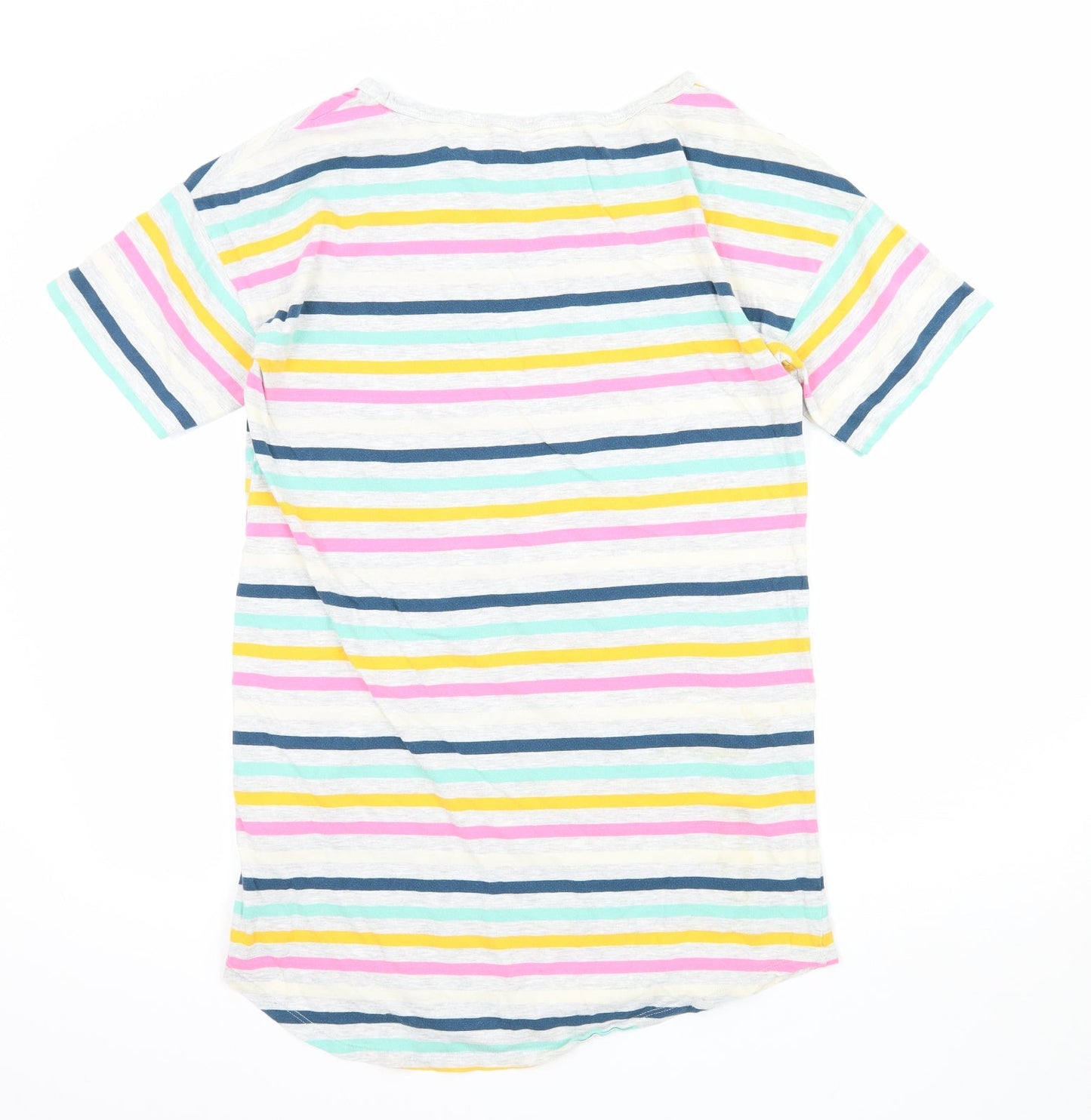 M& Womens Multicoloured Striped Jersey Top Pyjama Top Size 10