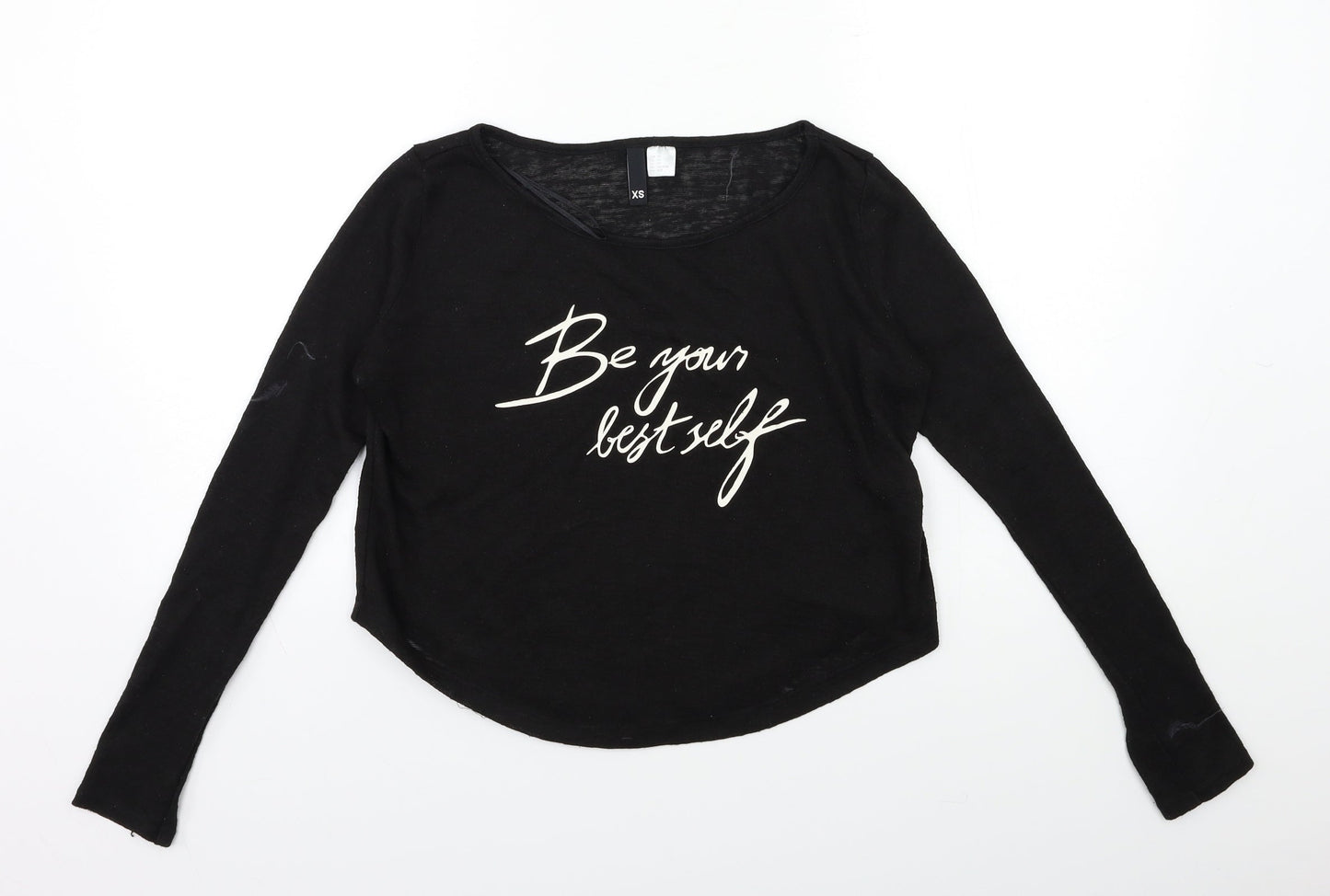 H&M Womens Black  Knit Pullover Jumper Size XS