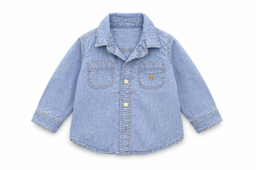 Gap Baby Blue  Denim Basic Button-Up Size 12-18 Months