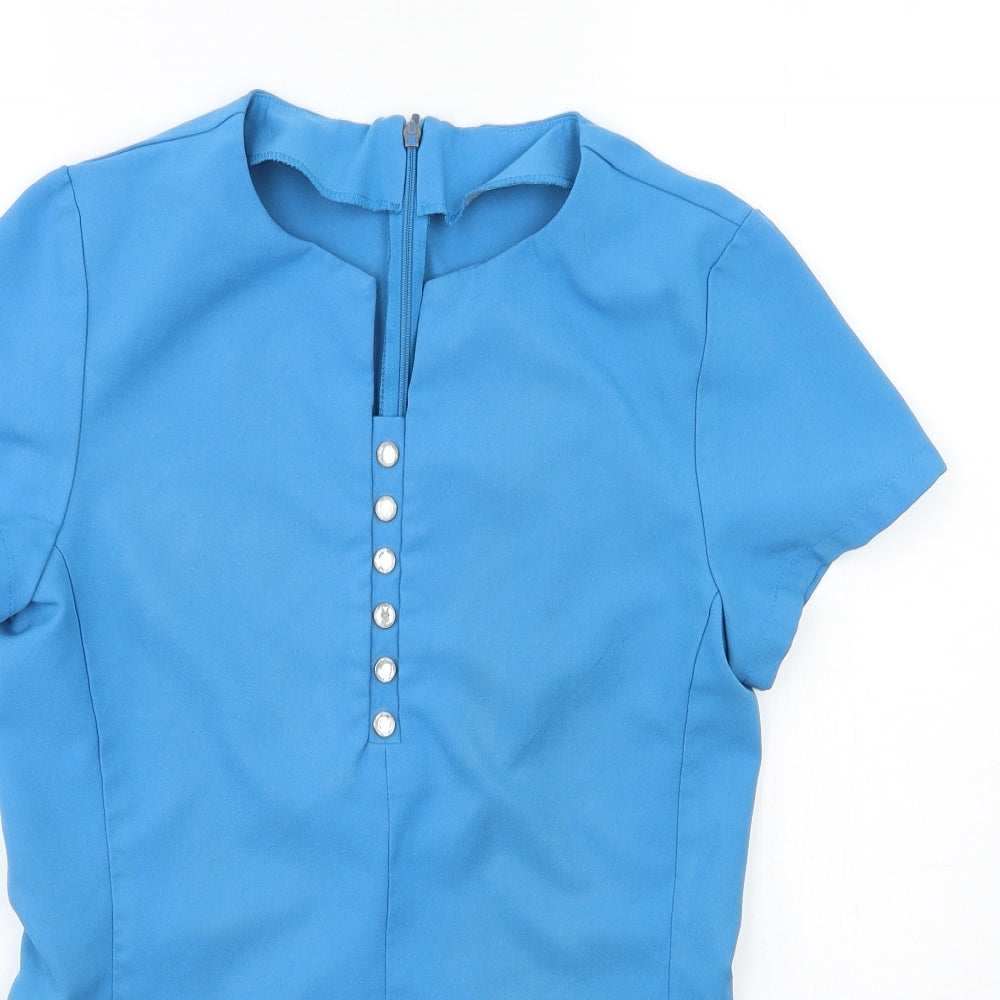 alexndra Womens Blue   Tunic Blouse Size 8