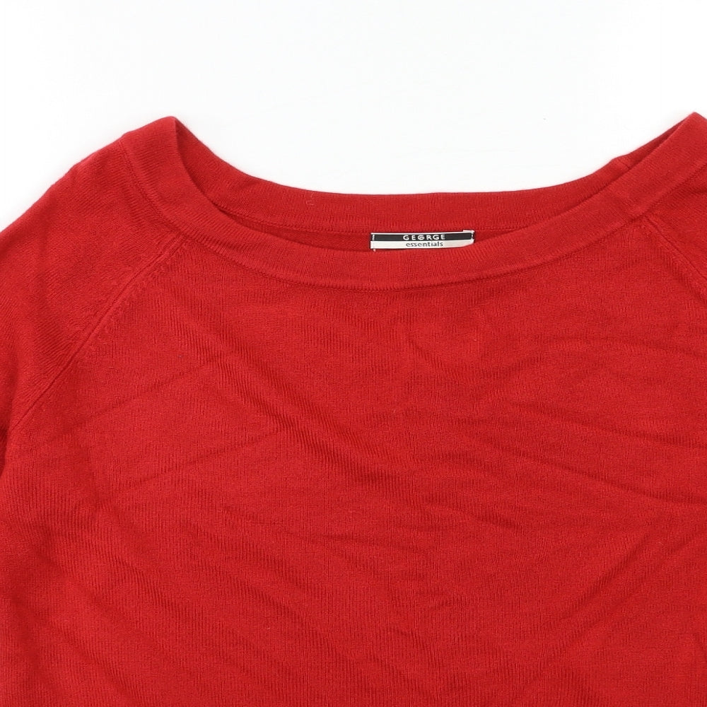 George Womens Red  Knit Pullover Jumper Size 16
