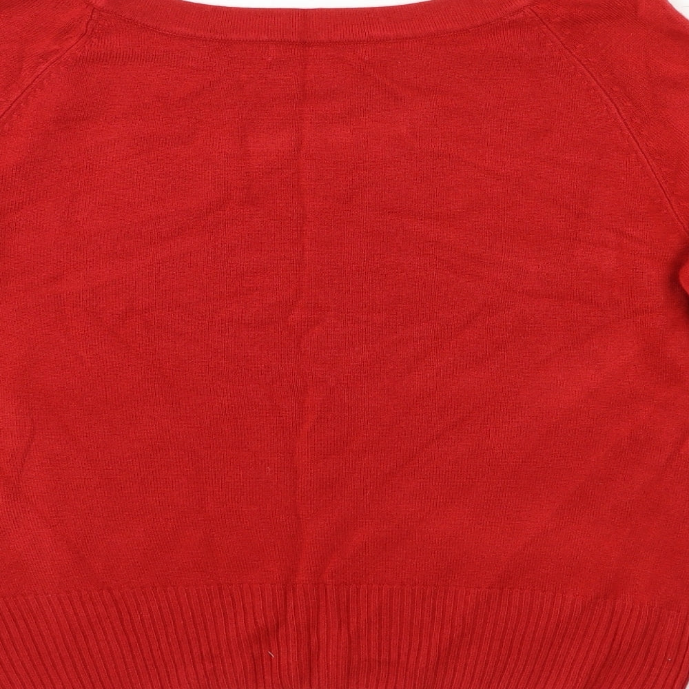 George Womens Red  Knit Pullover Jumper Size 16