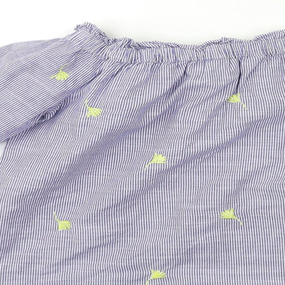 F&F Womens Blue Striped  Basic Blouse Size 8