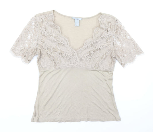H&M Womens Brown   Basic Blouse Size S