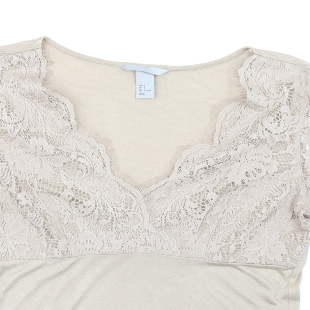 H&M Womens Brown   Basic Blouse Size S