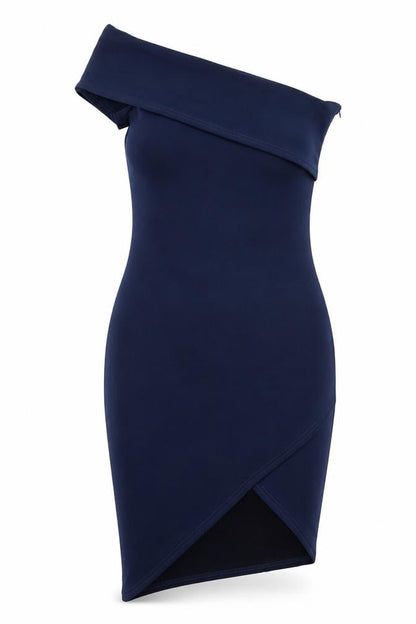 Front view of Missguided women’s blue bodycon, size UK 10