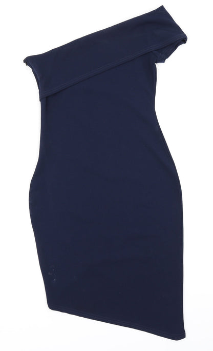 Back view of Missguided women’s blue bodycon, size UK 10