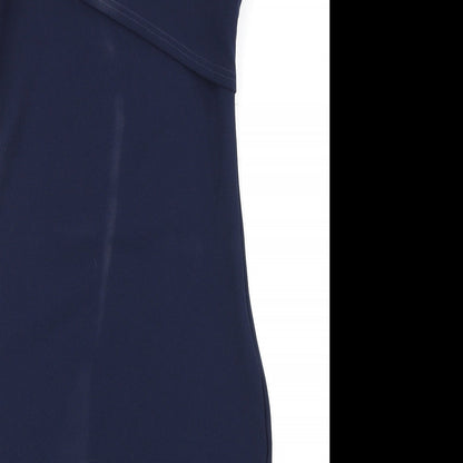 Close-up detail of Missguided women’s blue bodycon, size UK 10