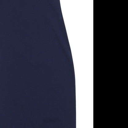 Brand and care label for Missguided women’s blue bodycon, size UK 10