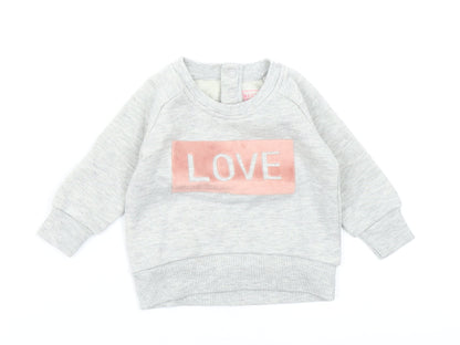 Additional front view of Primark girls’ grey basic t-shirt, size 0-3, months