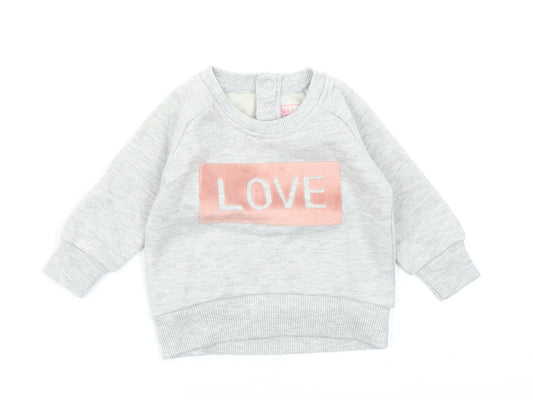 Primark Girls Grey   Basic T-Shirt Size 0-3 Months