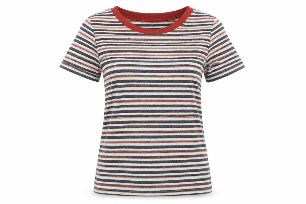 Glamorous Womens Multicoloured Striped   T-Shirt Size 10