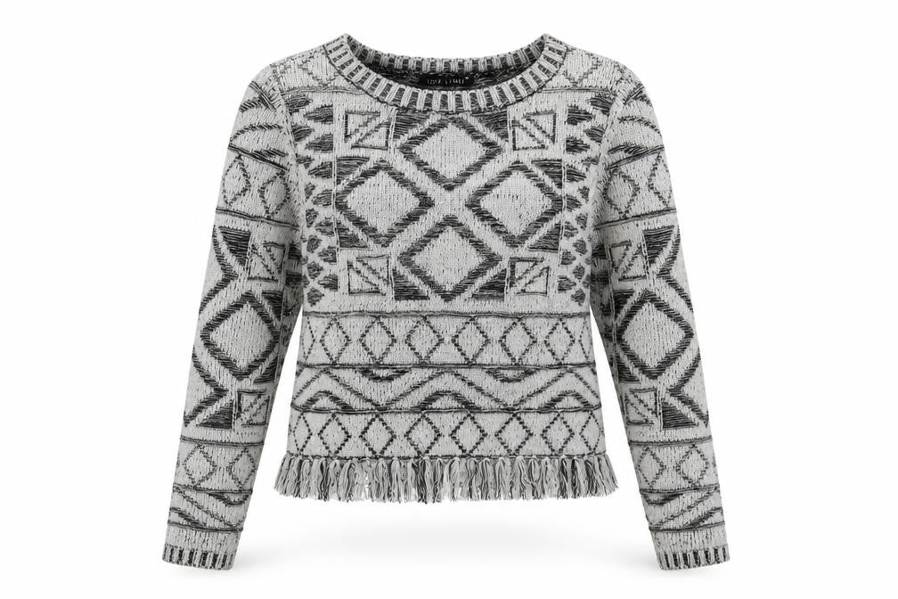 Love Label Womens White Argyle/Diamond  Pullover Jumper Size 10