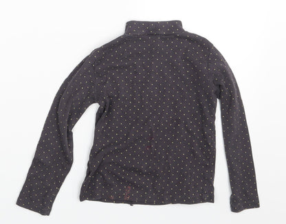 Back view of H&M girls’ grey polka dot pullover t-shirt, size 4-5, years