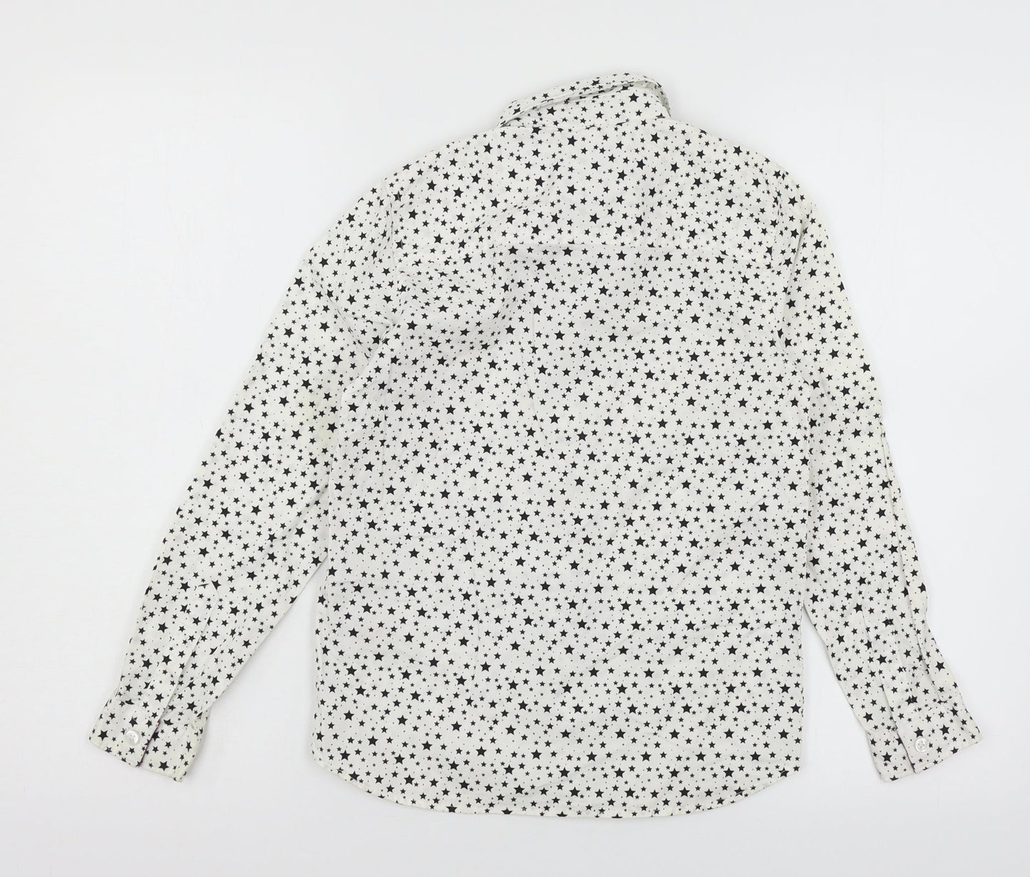 F&F Girls White Geometric  Basic Button-Up Size 8-9 Years