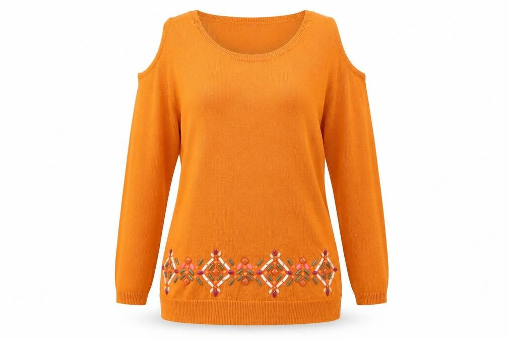 NEXT Womens Orange  Knit Pullover Jumper Size 6  - Cut out shoulder