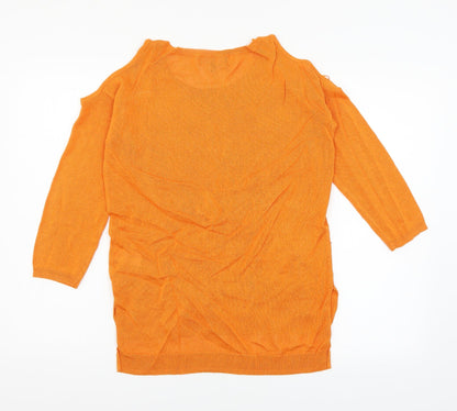Next Womens Orange  Knit Pullover Jumper Size 6  - Cut out shoulder