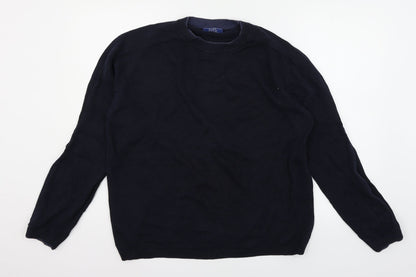 Additional front view of Easy men’s blue knit jumper, size M