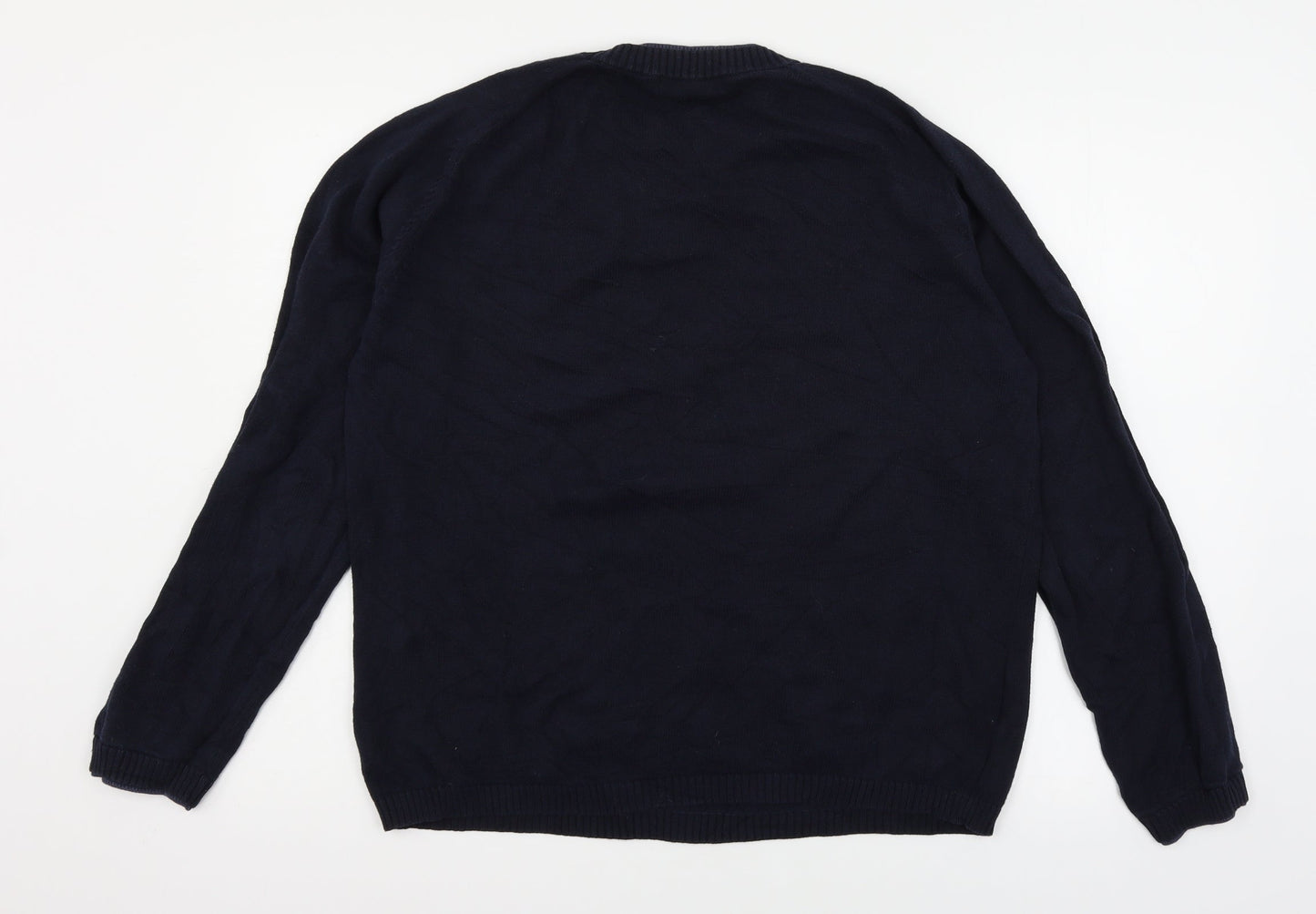 Easy Mens Blue  Knit Pullover Jumper Size M