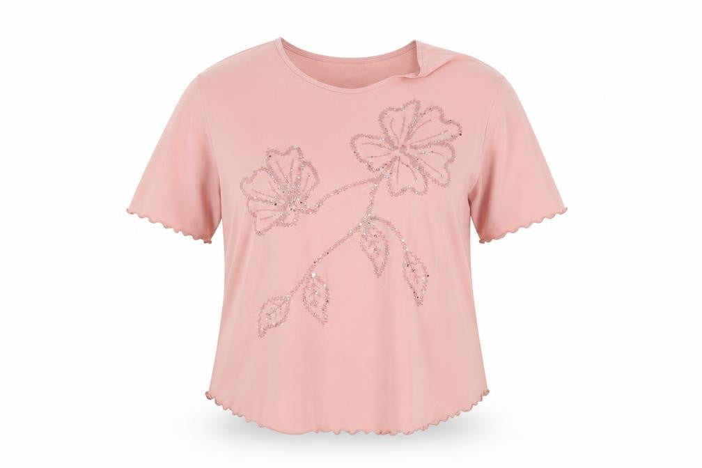 Sonic Womens Pink Colourblock  Basic T-Shirt Size 18