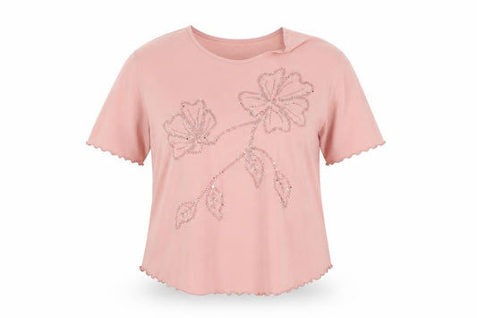 Sonic Womens Pink Colourblock  Basic T-Shirt Size 18