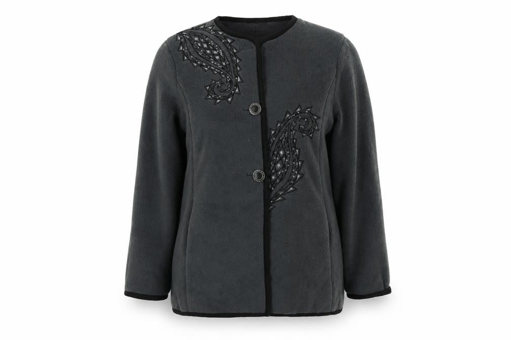 Bob Mackie Womens Grey   Jacket  Size M