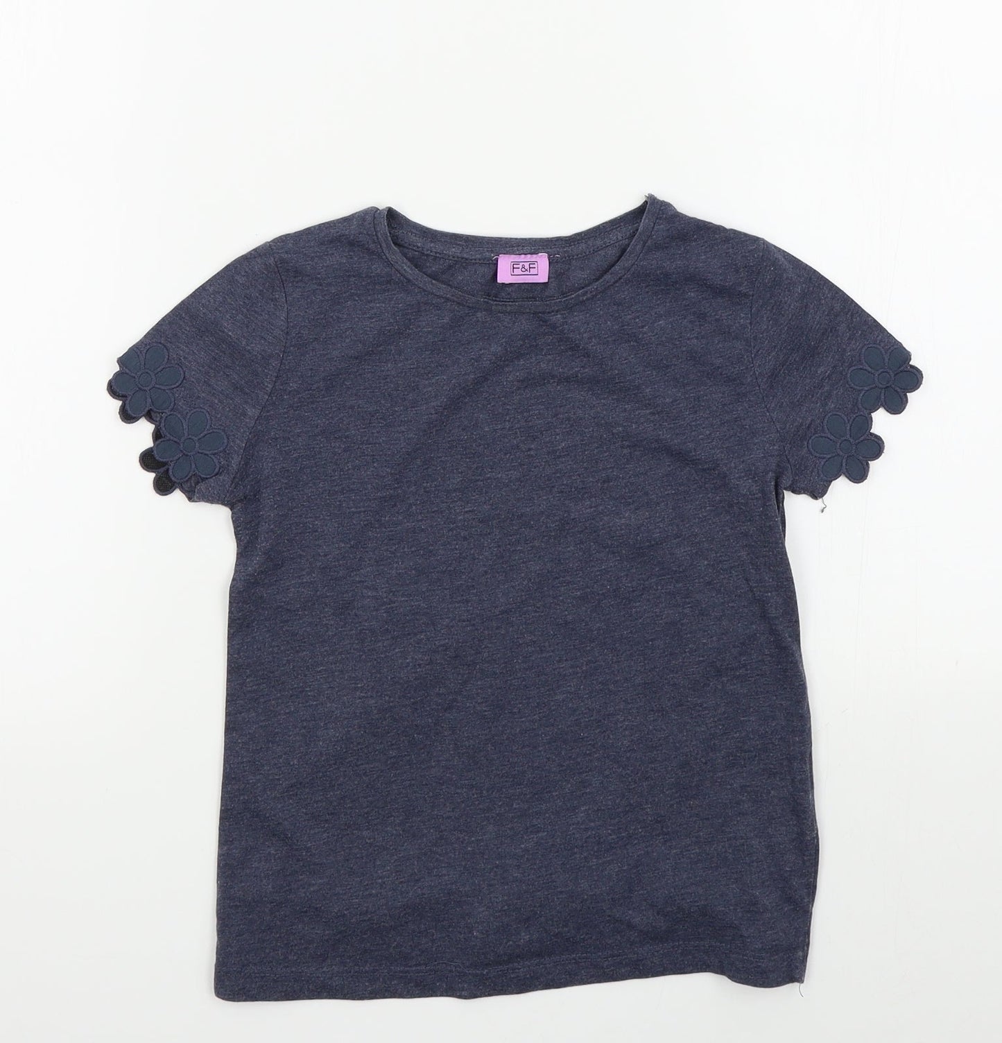 F&F Girls Grey   Basic T-Shirt Size 8-9 Years
