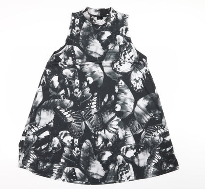 Additional front view of ASOS women’s multicoloured floral a-line, size UK 10