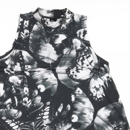 Close-up detail of ASOS women’s multicoloured floral a-line, size UK 10