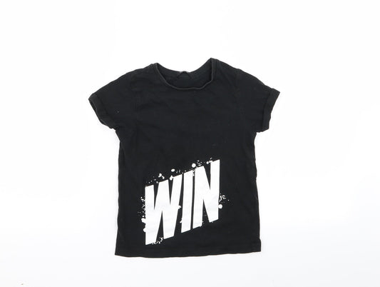 Asda George Boys Black   Basic T-Shirt Size 6-7 Years