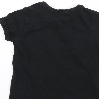 Asda George Boys Black   Basic T-Shirt Size 6-7 Years