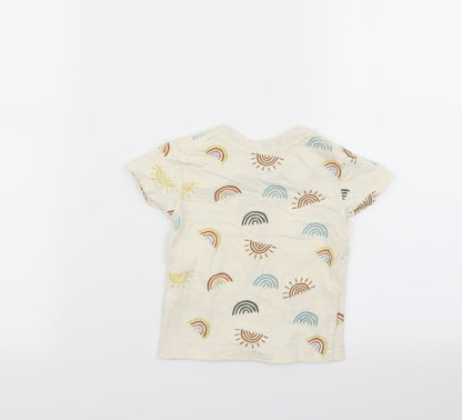 Back view of Primark girls’ beige basic t-shirt, size 9-12, months