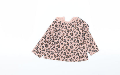 Additional front view of Asda George girls’ multicoloured animal print basic t-shirt, size 3-6, months