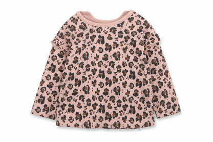 Front view of Asda George girls’ multicoloured animal print basic t-shirt, size 3-6, months
