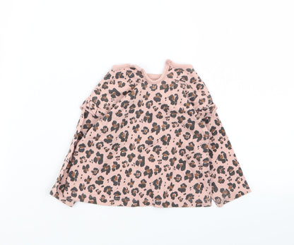 Back view of Asda George girls’ multicoloured animal print basic t-shirt, size 3-6, months