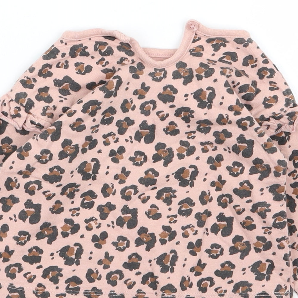Asda George Girls Multicoloured Animal Print  Basic T-Shirt Size 3-6 Months