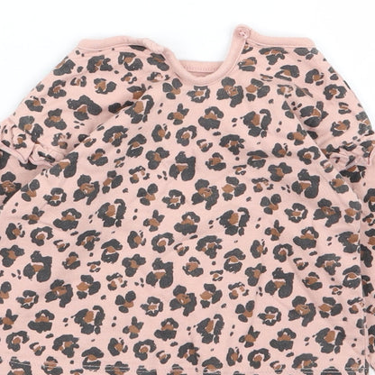 Brand and care label for Asda George girls’ multicoloured animal print basic t-shirt, size 3-6, months