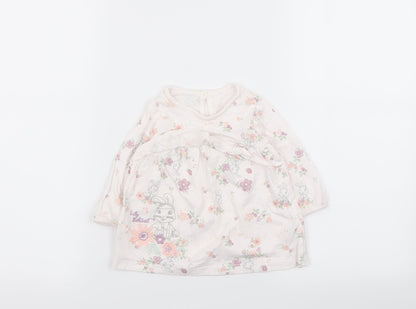 Additional front view of Asda George girls’ multicoloured floral t-shirt dress, size 3-6, months