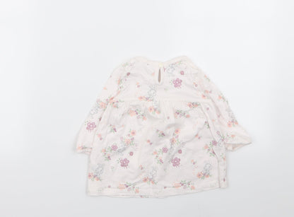 Back view of Asda George girls’ multicoloured floral t-shirt dress, size 3-6, months