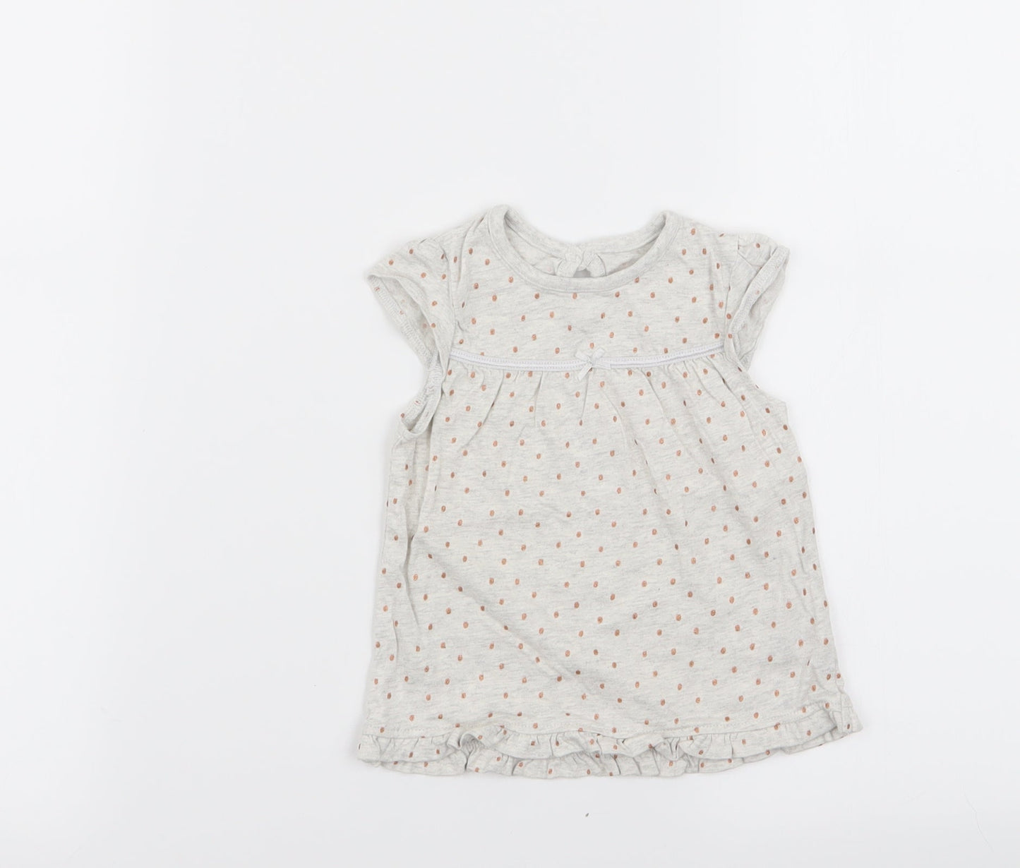 Asda George Girls Grey Polka Dot  Basic Tank Size 3-6 Months