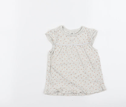 Additional front view of Asda George girls’ grey polka dot basic tank, size 3-6, months