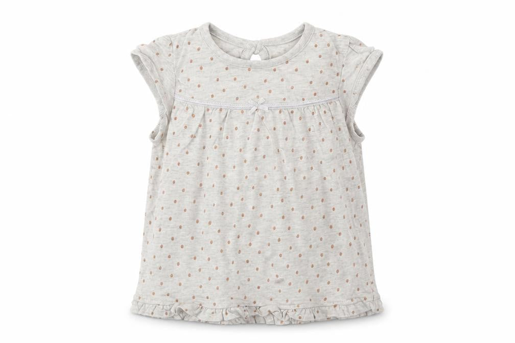 Asda George Girls Grey Polka Dot  Basic Tank Size 3-6 Months