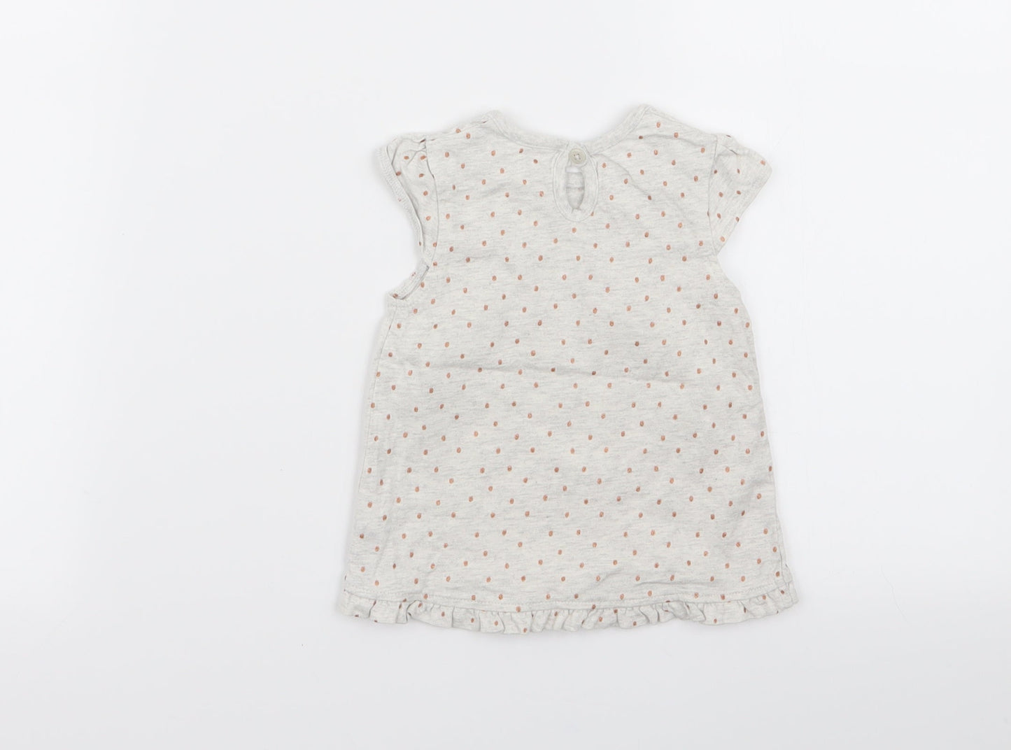 Asda George Girls Grey Polka Dot  Basic Tank Size 3-6 Months